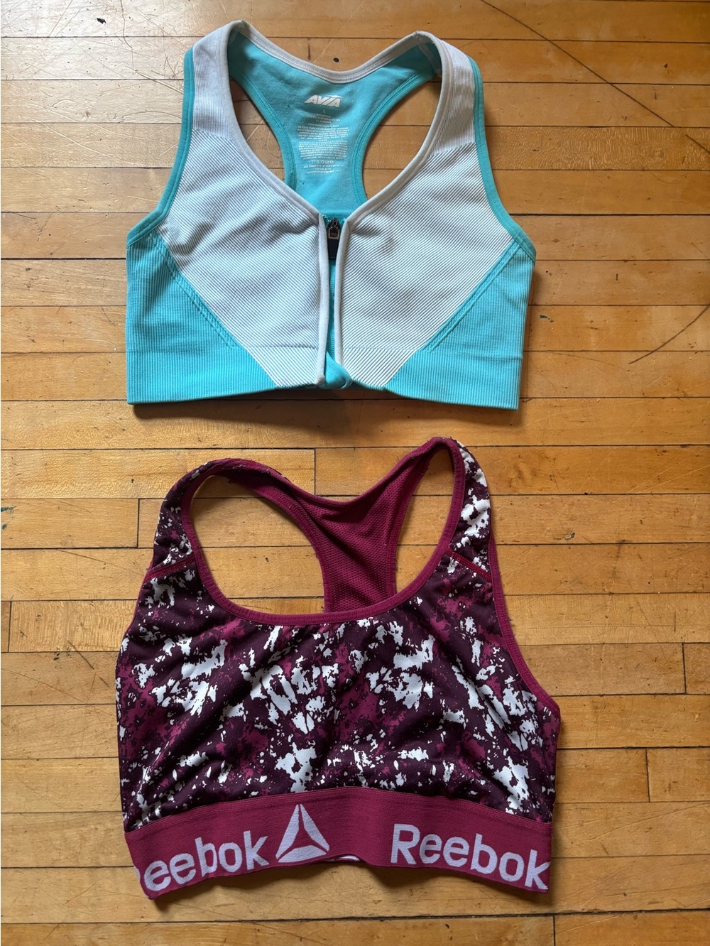 Maroon & Teal Dual-Pack Sports Bras - Front-Zip & Racerback Styles